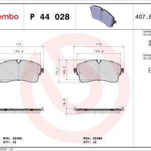 Placute frana LAND ROVER DEFENDER Station Wagon (L663) P500 4x4 benzina 500 cai BREMBO P 44 028