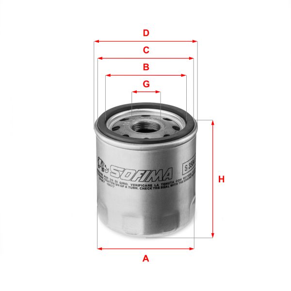 Filtru ulei LAND ROVER DEFENDER Pick Up (L316) 2.2 Td4 4x4 (L317) diesel 122 cai SOFIMA S 3584 R
