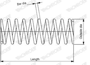 Arc spiral LAND ROVER DEFENDER Station Wagon (L316) 2.5 D 4x4 (L316) diesel 69 cai MONROE SP3274