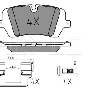 Placute frana LAND ROVER DEFENDER Van (L663) 3.0 D300 MHEV 4x4 Diesel/electro 300 cai MEYLE 025 257 2016/PD