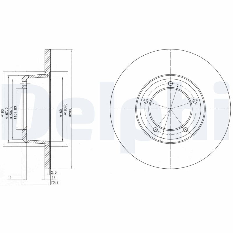 Disc frana DELPHI BG2297 LAND ROVER DEFENDER platou / sasiu (L316) 2,198 cmc (DT224(PUMA) diesel 122 DELPHI BG2297
