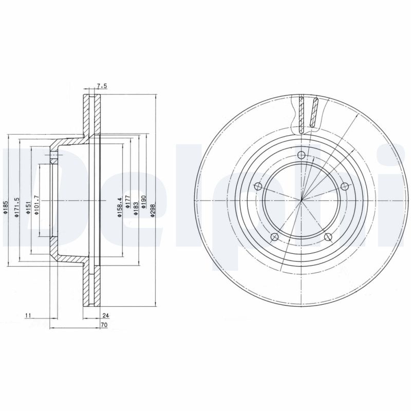 Disc frana DELPHI BG2612C LAND ROVER DEFENDER Pick Up (L316) 2,198 cmc (DT224(PUMA) diesel 122 DELPHI BG2612C