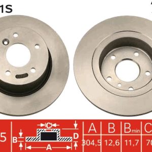 Disc frana TRW DF2791S LAND ROVER DISCOVERY II (L318) 2,495 cmc (15 P, 10 P) diesel 136 TRW DF2791S