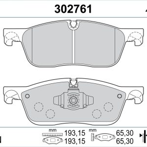 Set placute frana VALEO 302761 LAND ROVER RANGE ROVER VELAR (L560) 1,997 cmc (PT204(AJ20P4) benzina/elector 404 VALEO 302761