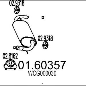 Toba esapament finala MTS 01.60357 LAND ROVER FREELANDER I (L314) 1,951 cmc (204D3(M47D20) diesel 109 MTS 01.60357