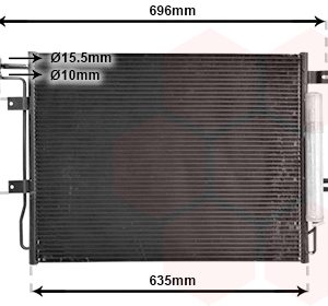 Condensator climatizare VAN WEZEL 02005215 LAND ROVER DISCOVERY III (L319) 2,720 cmc (276DT(TDV6) diesel 190 VAN WEZEL 02005215