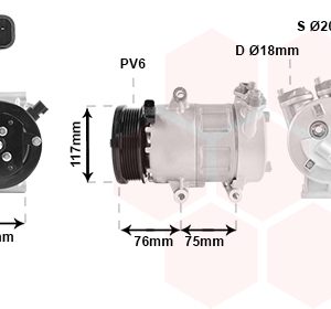 Compresor climatizare VAN WEZEL 0200K185 LAND ROVER FREELANDER 2 (L359) 2,179 cmc (224DT(DW12BTED4) diesel 190 VAN WEZEL 0200K185