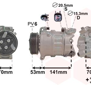 Compresor climatizare VAN WEZEL 0200K209 LAND ROVER RANGE ROVER SPORT I (L320) 2,993 cmc (306DT(TDV6) diesel 211 VAN WEZEL 0200K209