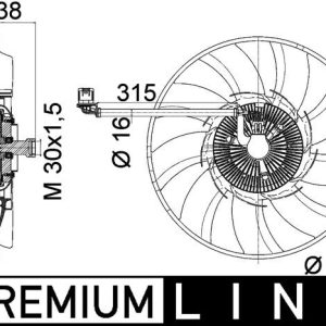 Ventilator radiator MAHLE ORIGINAL CFF 471 000P LAND ROVER DISCOVERY IV (L319) 2,993 cmc (306DT(TDV6) diesel 256 MAHLE ORIGINAL CFF 471 000P