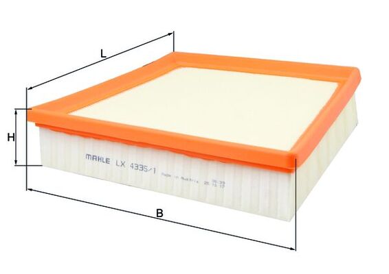 Filtru aer MAHLE ORIGINAL LX 4335/1 LAND ROVER RANGE ROVER VELAR (L560) 2,993 cmc (306DT(TDV6) diesel 300 MAHLE ORIGINAL LX 4335/1