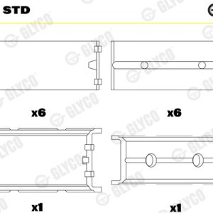 Cuzineti arbore cotit GLYCO H023/7 STD LAND ROVER RANGE ROVER II (P38A) 2,497 cmc (25 6T (BMW) diesel 136 GLYCO H023/7 STD