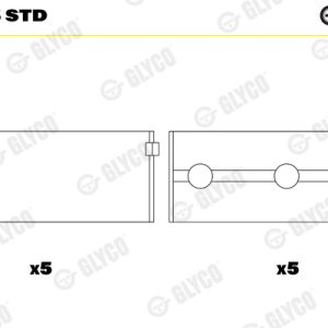 Cuzineti arbore cotit GLYCO H033/5 STD LAND ROVER RANGE ROVER III (L322) 4,398 cmc (M62 B44) benzina 286 GLYCO H033/5 STD