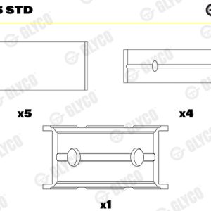 Cuzineti arbore cotit GLYCO H1018/5 STD LAND ROVER DEFENDER Cabrio (L316) 2,198 cmc (DT224(PUMA) diesel 122 GLYCO H1018/5 STD