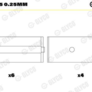 Cuzineti arbore cotit GLYCO H1085/5 0.25mm LAND ROVER FREELANDER I (L314) 1,796 cmc (18 K4F) benzina 120 GLYCO H1085/5 0.25mm