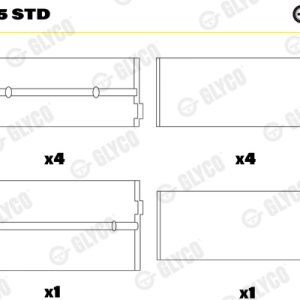 Cuzineti arbore cotit GLYCO H1279/5 STD LAND ROVER RANGE ROVER I 2,495 cmc (14 L, 21 L) diesel 113 GLYCO H1279/5 STD