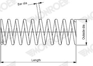 Arc spiral MONROE SP3274 LAND ROVER DEFENDER Station Wagon (L316, L315) 2,495 cmc (17 H) benzina 83 MONROE SP3274