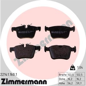 Set placute frana ZIMMERMANN 22141.160.1 LAND ROVER RANGE ROVER VELAR (L560) 1,999 cmc (204DTA(AJ20D4) diesel 241 ZIMMERMANN 22141.160.1