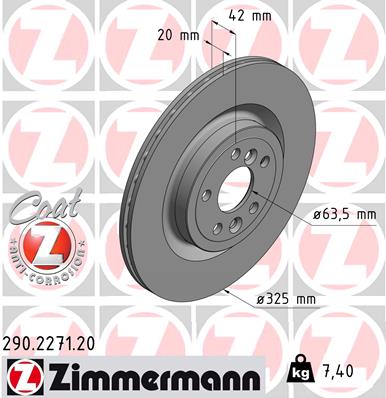 Disc frana ZIMMERMANN 290.2271.20 LAND ROVER DISCOVERY SPORT (L550) 1,999 cmc (204DTD(AJ20D4) diesel 150 ZIMMERMANN 290.2271.20