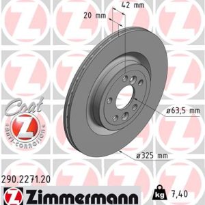 Disc frana ZIMMERMANN 290.2271.20 LAND ROVER DISCOVERY SPORT (L550) 1,999 cmc (204DTD(AJ20D4) diesel 180 ZIMMERMANN 290.2271.20