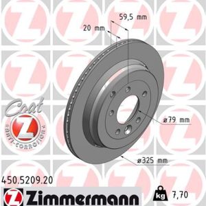 Disc frana ZIMMERMANN 450.5209.20 LAND ROVER DISCOVERY IV (L319) 2,993 cmc (306DT(TDV6) diesel 245 ZIMMERMANN 450.5209.20