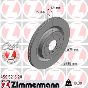 Disc frana ZIMMERMANN 450.5216.20 LAND ROVER RANGE ROVER SPORT II (L494) 2,997 cmc (DT306(AJ20D6) diesel 351 ZIMMERMANN 450.5216.20