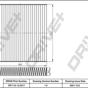 Filtru aer habitaclu DRIVE DP1110.12.0217 LAND ROVER RANGE ROVER VELAR (L560) 1,997 cmc (PT204(AJ20P4) benzina/elector 404 DRIVE DP1110.12.0217