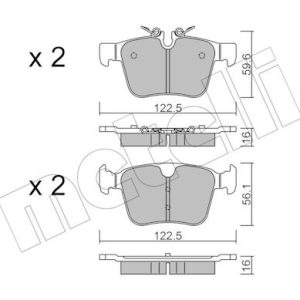 Set placute frana METELLI 22-1122-0 LAND ROVER DISCOVERY SPORT (L550) 1,997 cmc (PT204(AJ20P4) benzina/elector 290 METELLI 22-1122-0
