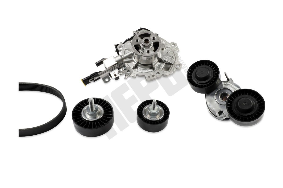 Pompa apa + Set curea transmisie cu caneluri HEPU PK26810 LAND ROVER DEFENDER Station Wagon (L663) 1,999 cmc (204DTA(AJ20D4) diesel 200 HEPU PK26810