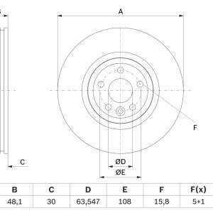 Disc frana BOSCH 0 986 479 G32 LAND ROVER RANGE ROVER VELAR (L560) 1,999 cmc (204DTD(AJ20D4) diesel 180 BOSCH 0 986 479 G32