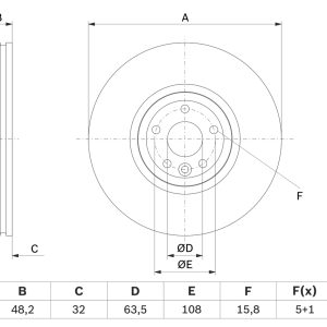 Disc frana BOSCH 0 986 479 G33 LAND ROVER RANGE ROVER VELAR (L560) 2,993 cmc (306DT(TDV6) diesel 275 BOSCH 0 986 479 G33