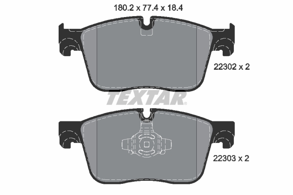 Set placute frana TEXTAR 2230201 LAND ROVER RANGE ROVER VELAR (L560) 1,997 cmc (204DTY(AJ21D4) Diesel/electro 204 TEXTAR 2230201
