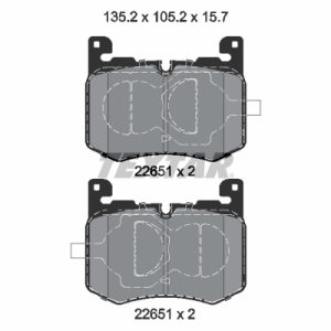 Set placute frana TEXTAR 2265101 LAND ROVER RANGE ROVER VELAR (L560) 5,000 cmc (508PS(AJ133) benzina 551 TEXTAR 2265101