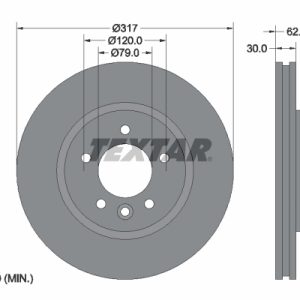 Disc frana TEXTAR 92134505 LAND ROVER DISCOVERY IV (L319) 2,993 cmc (306DT(TDV6) diesel 256 TEXTAR 92134505