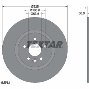 Disc frana TEXTAR 92300505 LAND ROVER RANGE ROVER VELAR (L560) 2,995 cmc (PT306(AJ20P6) benzina/elector 400 TEXTAR 92300505