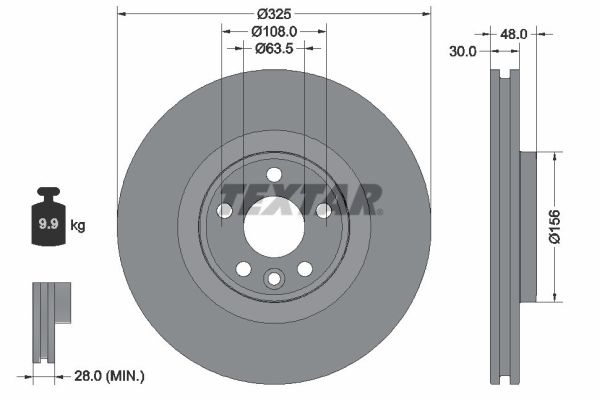 Disc frana TEXTAR 92348805 LAND ROVER RANGE ROVER VELAR (L560) 2,995 cmc (306PS(AJ126) benzina 380 TEXTAR 92348805