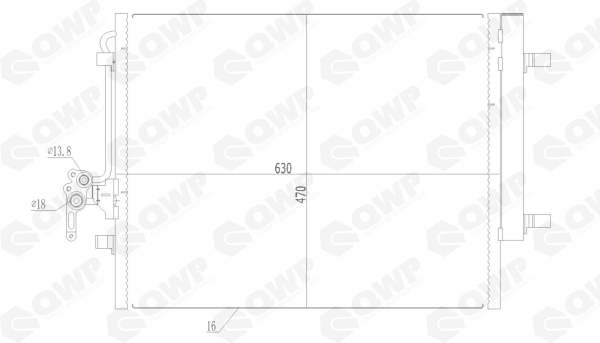 Condensator climatizare QWP WAC201 LAND ROVER FREELANDER 2 (L359) 2,179 cmc (DW12BTED4, 224DT(DW12BTED4) diesel 150 QWP WAC201