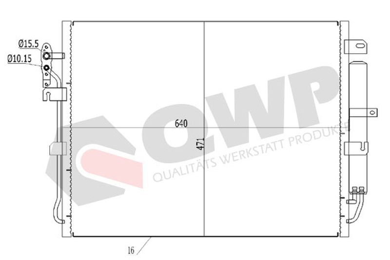 Condensator climatizare QWP WAC365 LAND ROVER DISCOVERY IV (L319) 2,720 cmc (276DT(TDV6) diesel 190 QWP WAC365