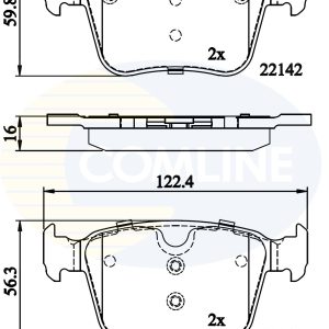Set placute frana COMLINE CBP02255 LAND ROVER DISCOVERY SPORT (L550) 1,498 cmc (PT153(AJ20P3) benzina/elector 269 COMLINE CBP02255
