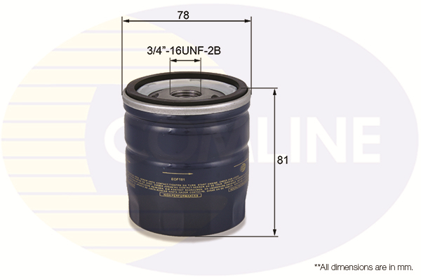 Filtru ulei COMLINE EOF181 LAND ROVER RANGE ROVER VELAR (L560) 1,997 cmc (PT204(AJ20P4) benzina 300 COMLINE EOF181