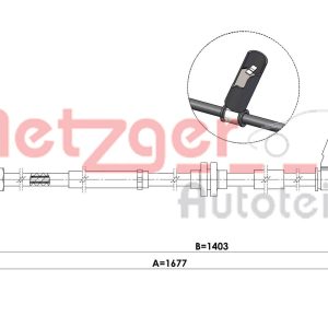 Cablu frana de parcare METZGER 1E.LR003 LAND ROVER RANGE ROVER SPORT I (L320) 4,197 cmc (428PS(AJV8) benzina 390 METZGER 1E.LR003