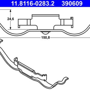 Arc etrier frana ATE 11.8116-0283.2 LAND ROVER RANGE ROVER III (L322) 2,926 cmc (306D1(M57D30) diesel 177 ATE 11.8116-0283.2