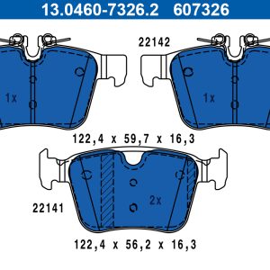 Set placute frana ATE 13.0460-7326.2 LAND ROVER RANGE ROVER EVOQUE (L538) 1,999 cmc (204PT(GTDI) benzina 240 ATE 13.0460-7326.2