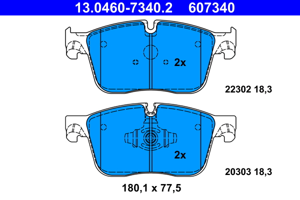 Set placute frana ATE 13.0460-7340.2 LAND ROVER RANGE ROVER VELAR (L560) 2,995 cmc (306PS(AJ126) benzina 380 ATE 13.0460-7340.2