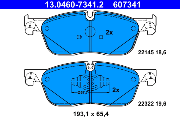 Set placute frana ATE 13.0460-7341.2 LAND ROVER RANGE ROVER VELAR (L560) 1,997 cmc (PT204(AJ20P4) benzina 250 ATE 13.0460-7341.2