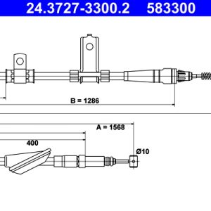 Cablu frana de parcare ATE 24.3727-3300.2 LAND ROVER FREELANDER I Soft Top (L314) 1,796 cmc (18 K4F) benzina 120 ATE 24.3727-3300.2