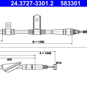 Cablu frana de parcare ATE 24.3727-3301.2 LAND ROVER FREELANDER I (L314) 1,796 cmc (18 K4F) benzina 117 ATE 24.3727-3301.2