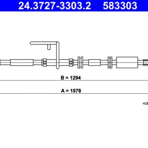 Cablu frana de parcare ATE 24.3727-3303.2 LAND ROVER FREELANDER 2 (L359) 2,179 cmc (DW12BTED4, 224DT(DW12BTED4) diesel 160 ATE 24.3727-3303.2
