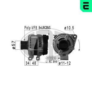 Alternator ERA 210902A LAND ROVER DISCOVERY III (L319) 2,720 cmc (276DT(TDV6) diesel 190 ERA 210902A