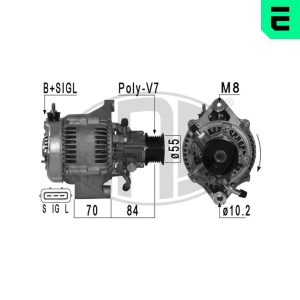 Alternator ERA 210961A LAND ROVER DEFENDER Pick Up (L316) 2,495 cmc (15 P, 10 P) diesel 122 ERA 210961A