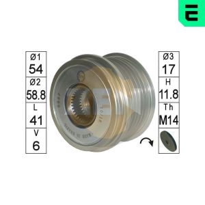 Fulie alternator ERA ZN5657 LAND ROVER RANGE ROVER EVOQUE (L538) 2,179 cmc (224DT(DW12BTED4) diesel 190 ERA ZN5657